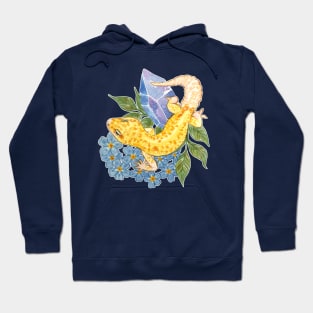 Leopard Gecko with Crystals & Forget-Me-Nots Hoodie